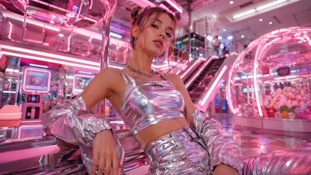Y2K Metallic Fashion Campaign