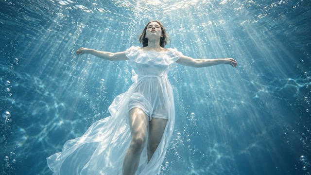 Cinematic Underwater Fashion Photography